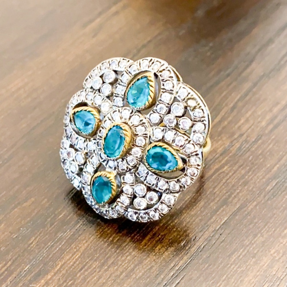 Vintage Flower Adjustable Ring